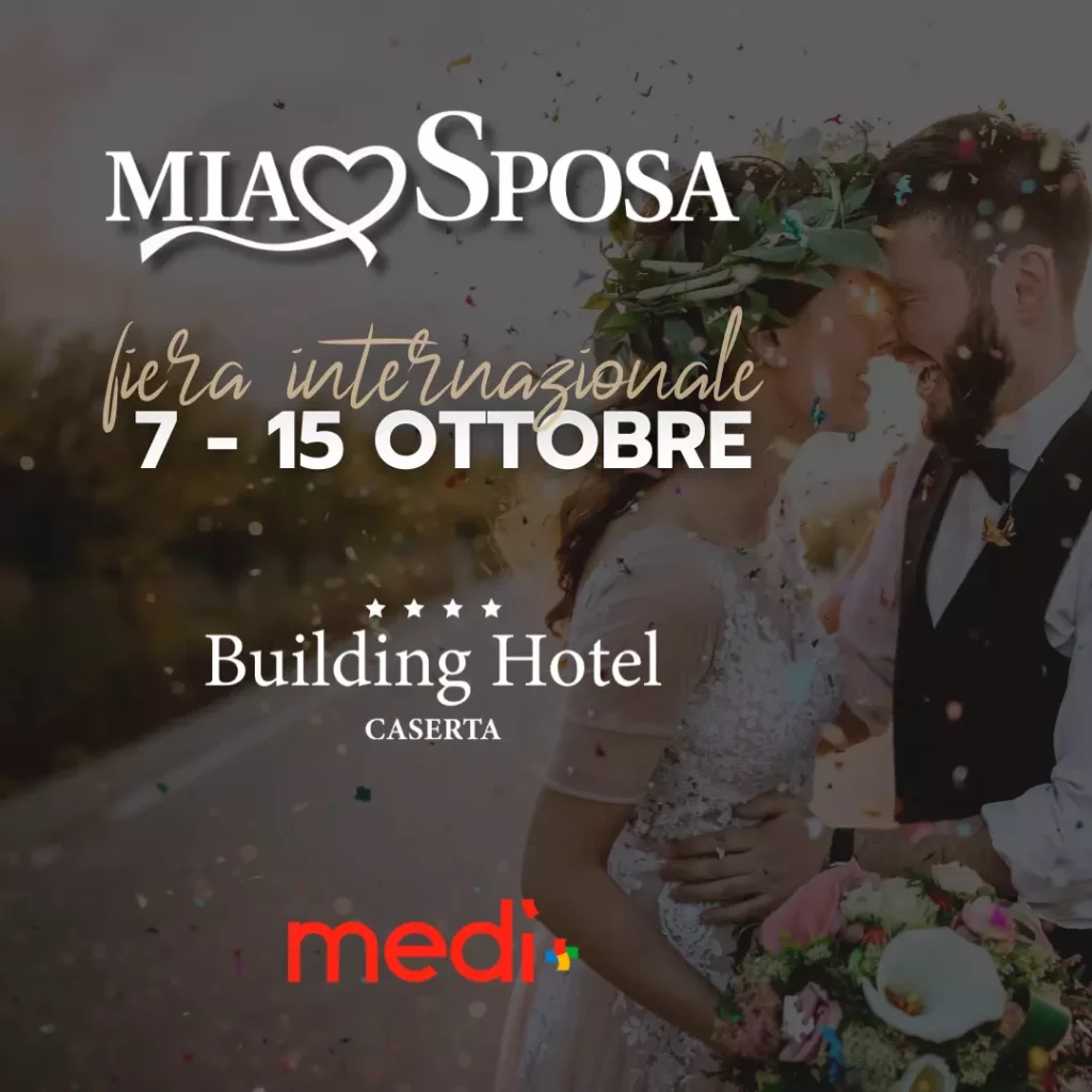 Il Building Hotel Caserta parteciperà con entusiasmo alla fiera internazionale del Wedding "Mia Sposa", che si terrà presso il Centro Commerciale Medì di Teverola dal 7 al 15 Ottobre.